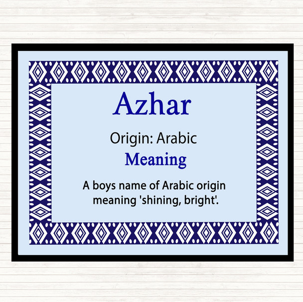 Azhar Name Meaning Placemat Blue