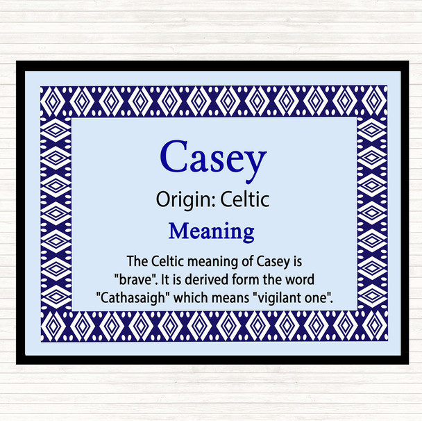 Casey Name Meaning Placemat Blue