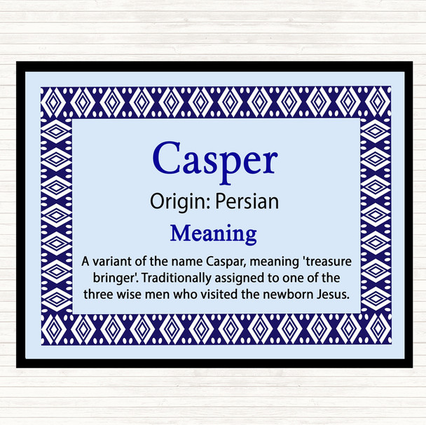 Casper Name Meaning Placemat Blue