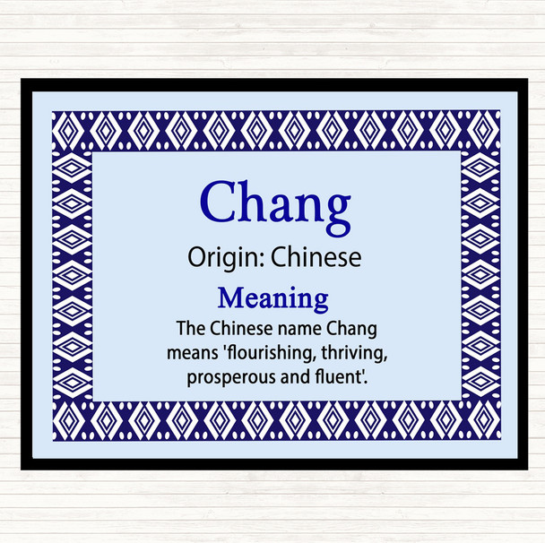 Chang Name Meaning Placemat Blue