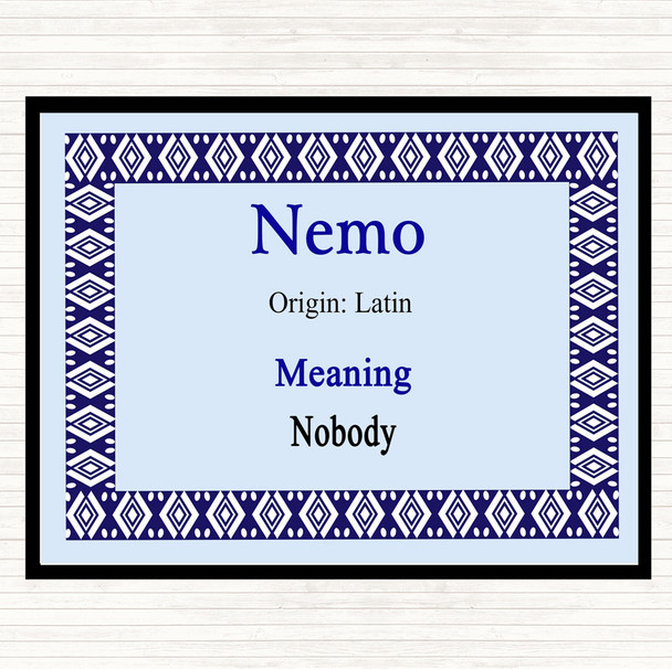 Nemo Name Meaning Placemat Blue