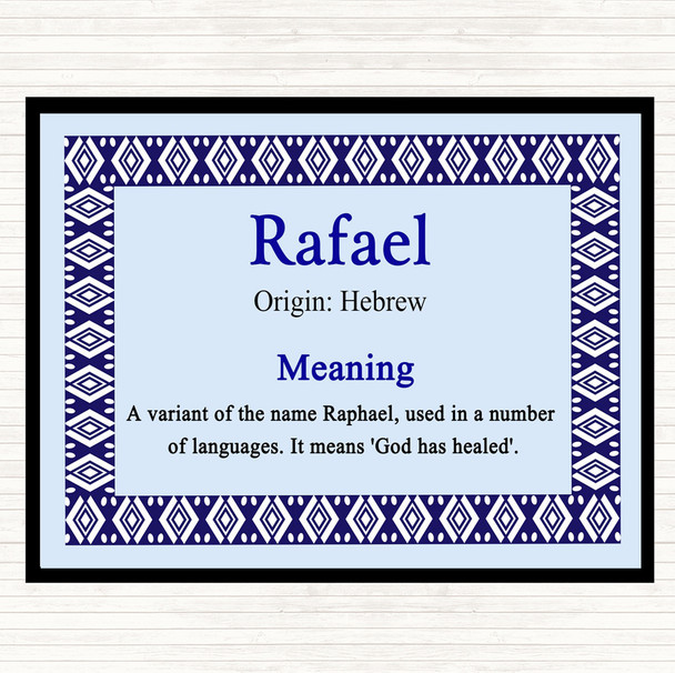 Rafael Name Meaning Placemat Blue