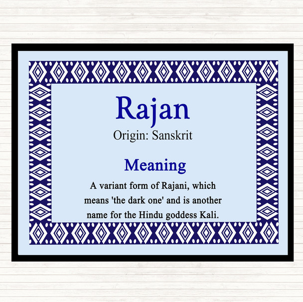 Rajan Name Meaning Placemat Blue