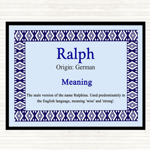 Ralph Name Meaning Placemat Blue