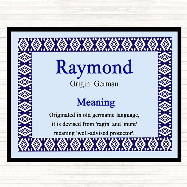 Raymond Name Meaning Placemat Blue