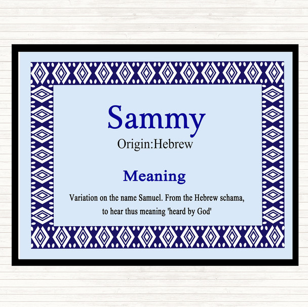 Sammy Name Meaning Placemat Blue