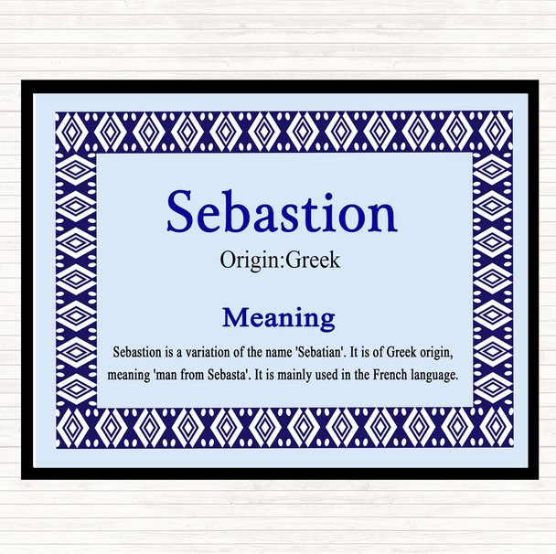 Sebastion Name Meaning Placemat Blue