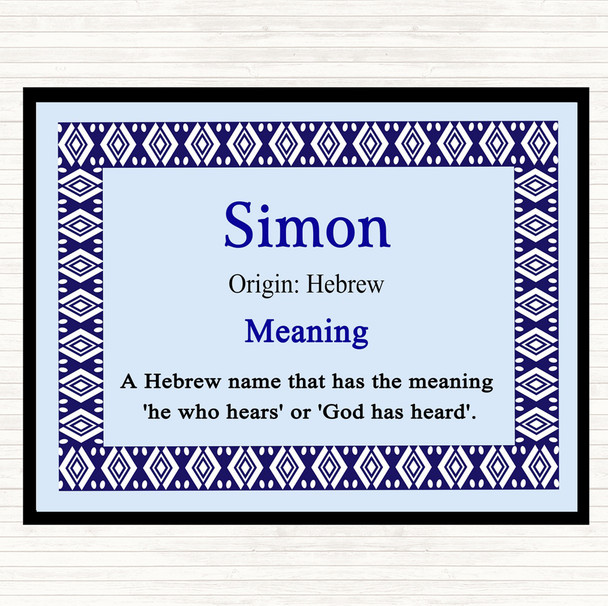 Simon Name Meaning Placemat Blue