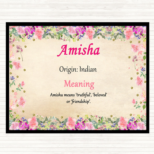 Amisha Name Meaning Placemat Floral