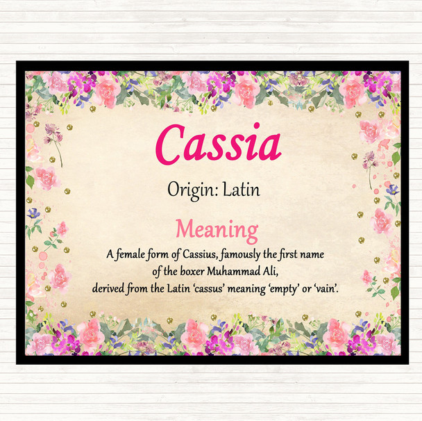 Cassia Name Meaning Placemat Floral