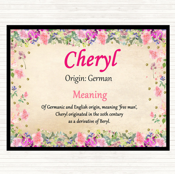 Cheryl Name Meaning Placemat Floral