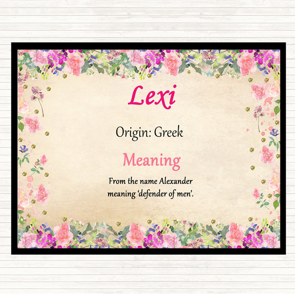 Lexi Name Meaning Placemat Floral