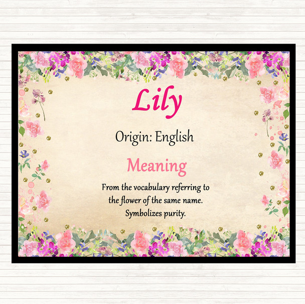 Lily Name Meaning Placemat Floral