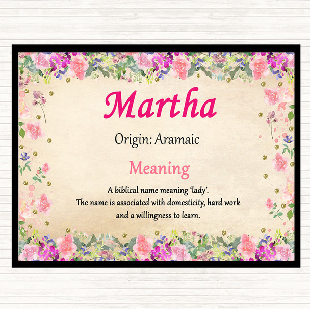 Martha Name Meaning Placemat Floral