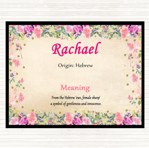 Rachael Name Meaning Placemat Floral