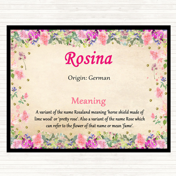 Rosina Name Meaning Placemat Floral