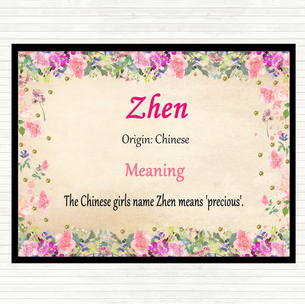 Zhen Name Meaning Placemat Floral