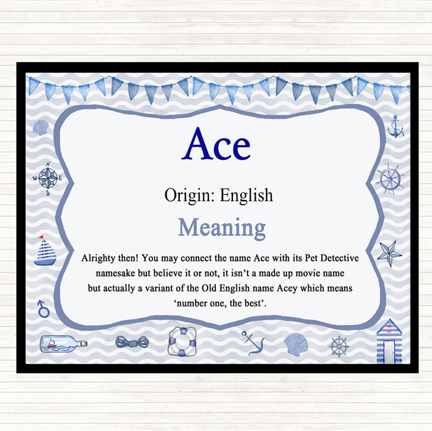 Ace Name Meaning Placemat Nautical