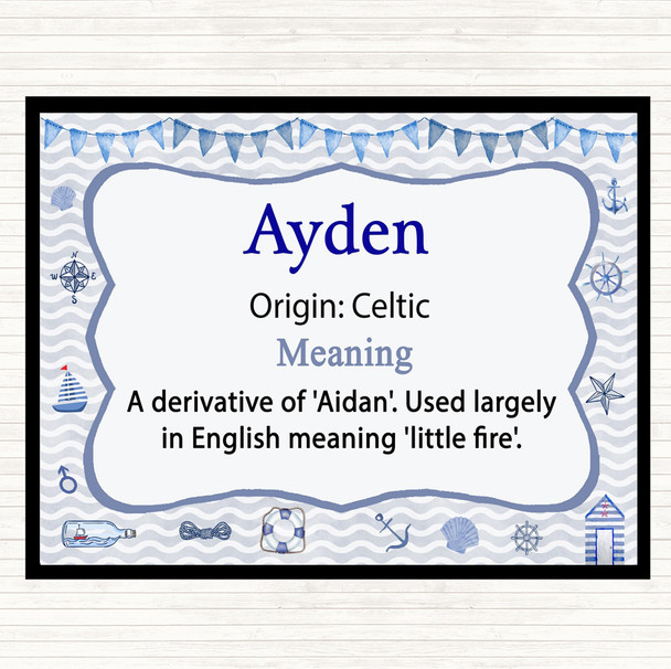 Ayden Name Meaning Placemat Nautical