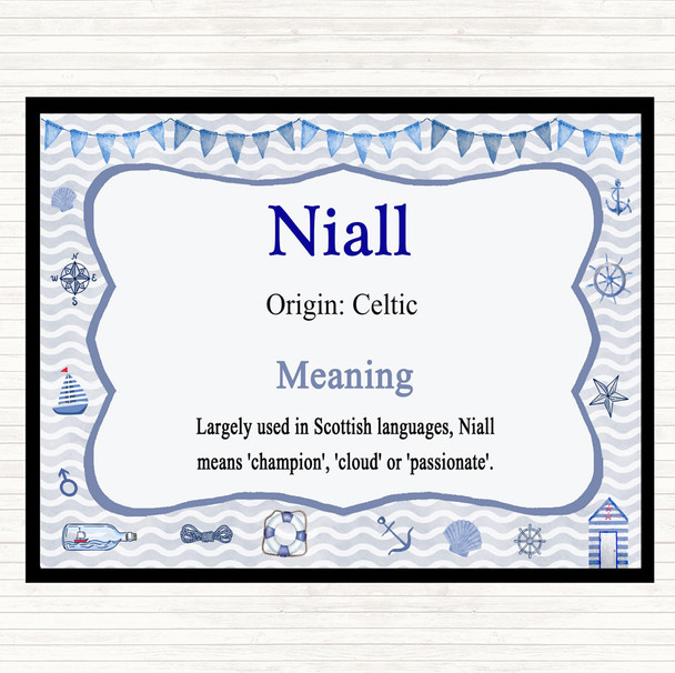 Niall Name Meaning Placemat Nautical