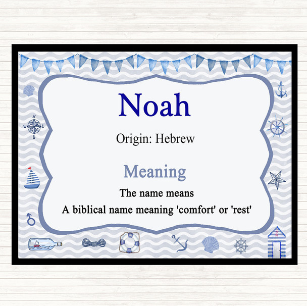 Noah Name Meaning Placemat Nautical