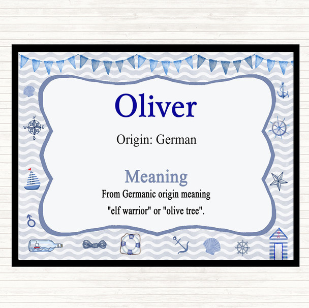 Oliver Name Meaning Placemat Nautical