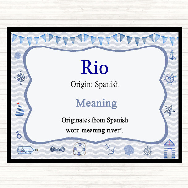 Rio Name Meaning Placemat Nautical