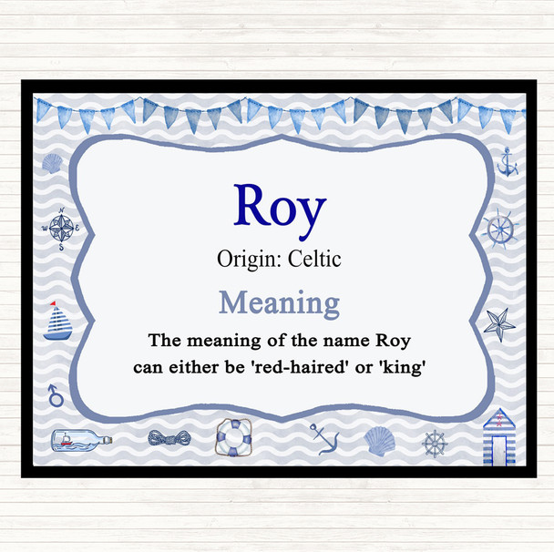 Roy Name Meaning Placemat Nautical