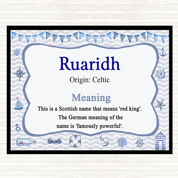 Ruaridh Name Meaning Placemat Nautical