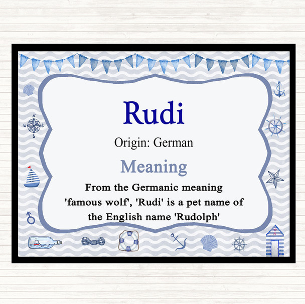 Rudi Name Meaning Placemat Nautical