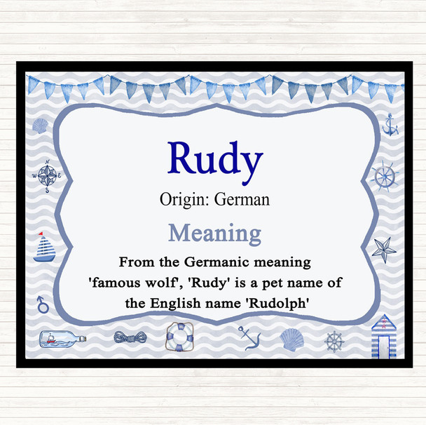 Rudy Name Meaning Placemat Nautical