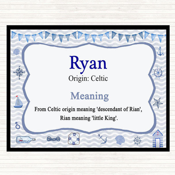 Ryan Name Meaning Placemat Nautical