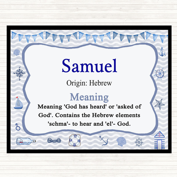 Samuel Name Meaning Placemat Nautical