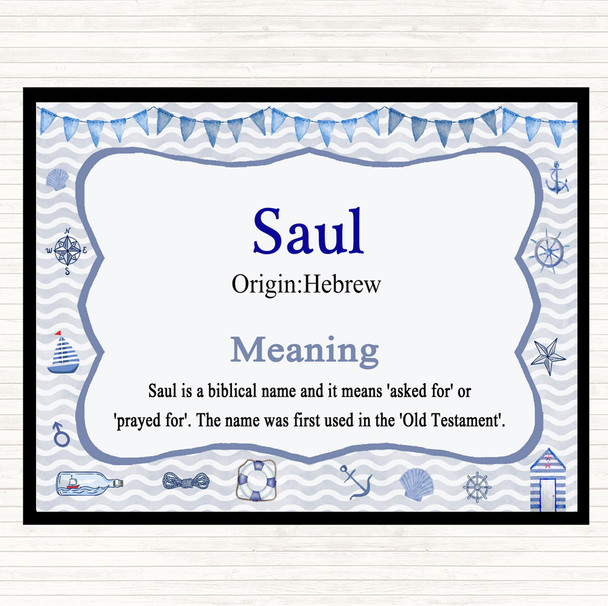 Saul Name Meaning Placemat Nautical