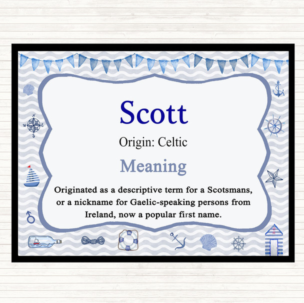 Scott Name Meaning Placemat Nautical