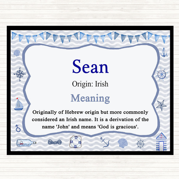Sean Name Meaning Placemat Nautical