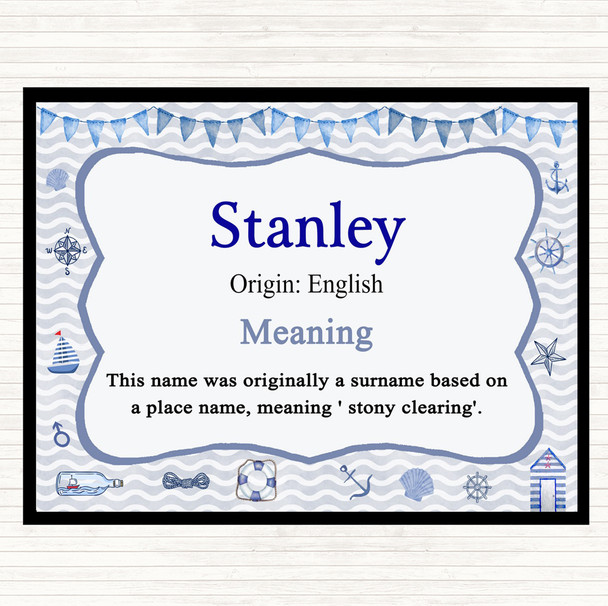 Stanley Name Meaning Placemat Nautical