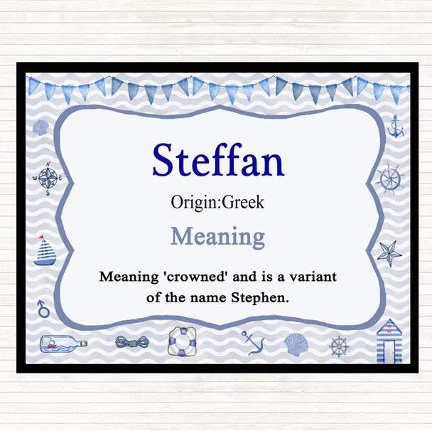 Steffan Name Meaning Placemat Nautical