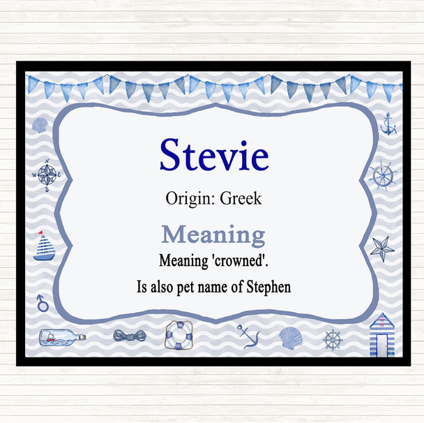 Stevie Name Meaning Placemat Nautical