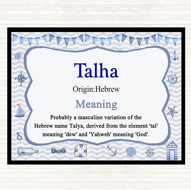Talha Name Meaning Placemat Nautical