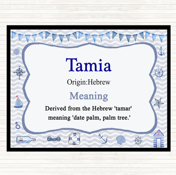 Tamia Name Meaning Placemat Nautical