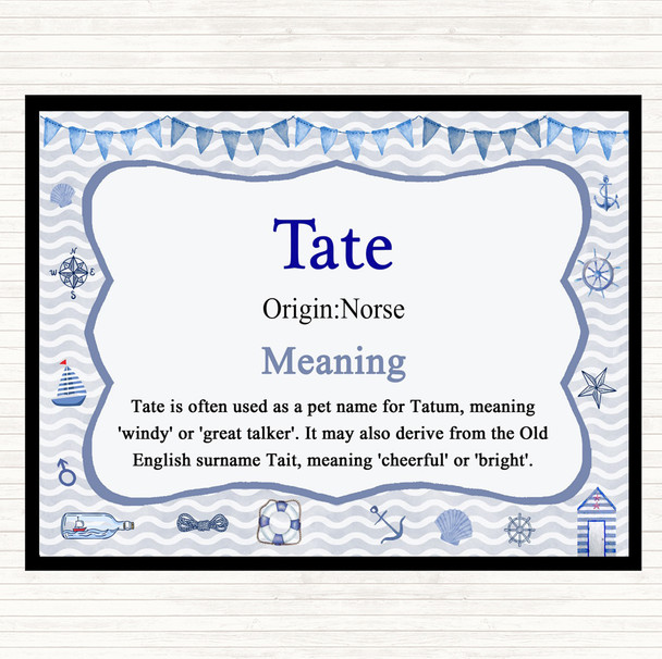 Tate Name Meaning Placemat Nautical