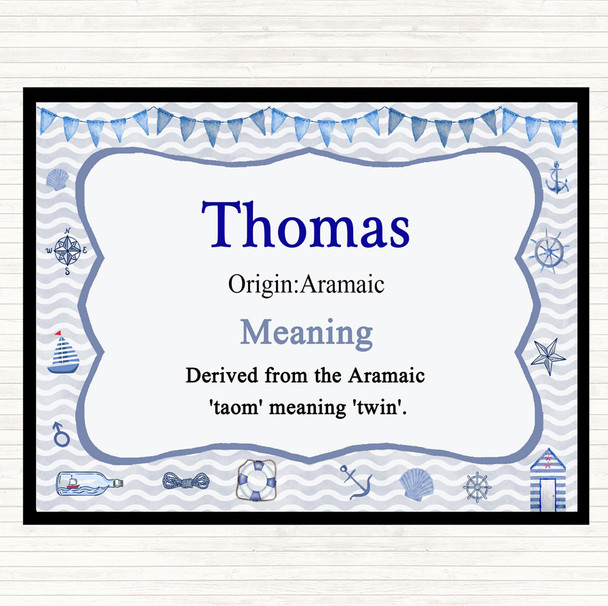 Thomas Name Meaning Placemat Nautical