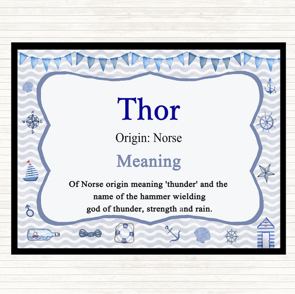 Thor Name Meaning Placemat Nautical