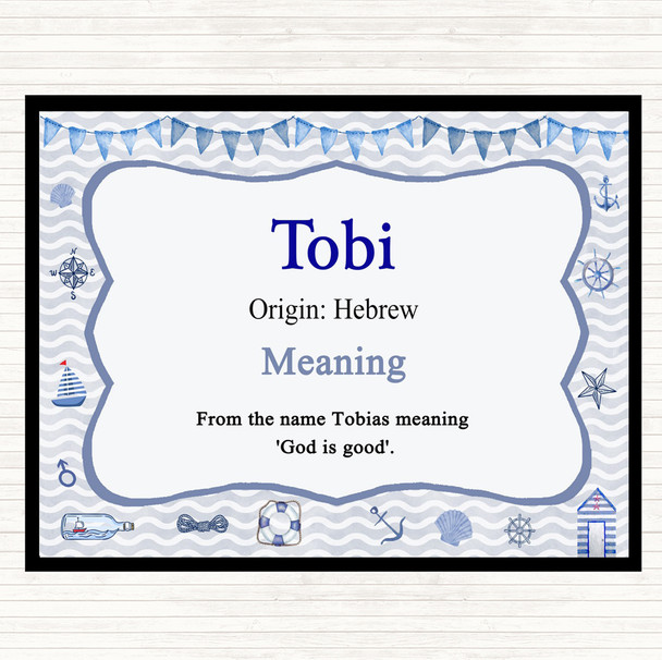 Tobi Name Meaning Placemat Nautical