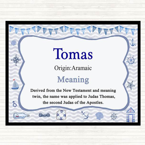 Tomas Name Meaning Placemat Nautical