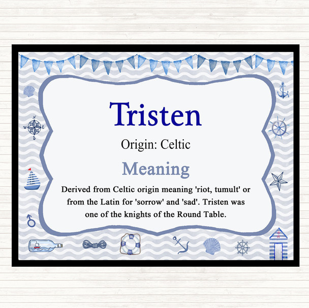 Tristen Name Meaning Placemat Nautical