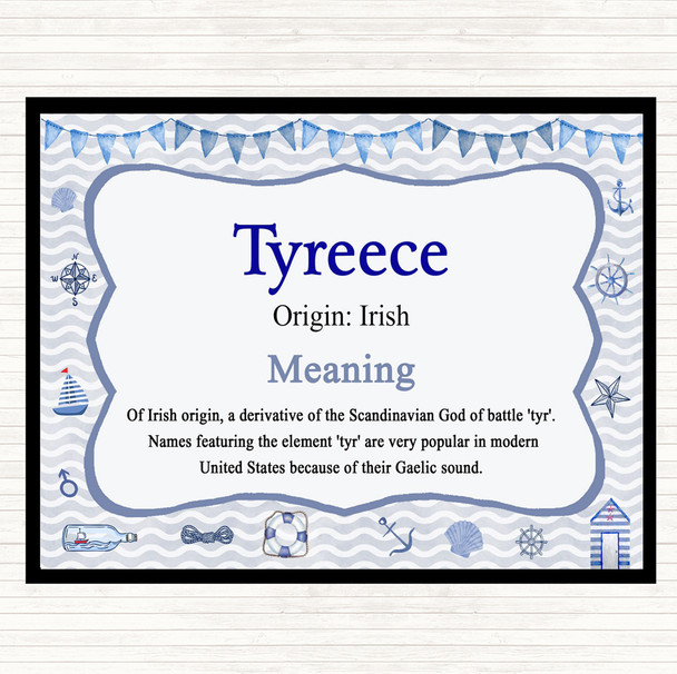 Tyreece Name Meaning Placemat Nautical