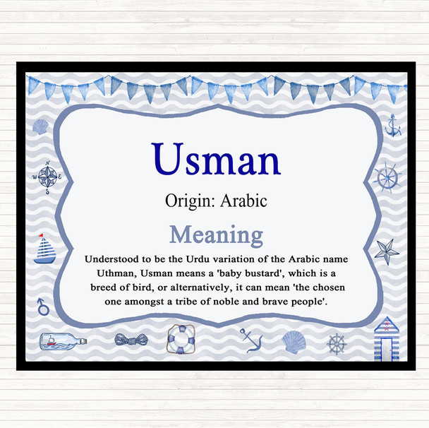 Usman Name Meaning Placemat Nautical