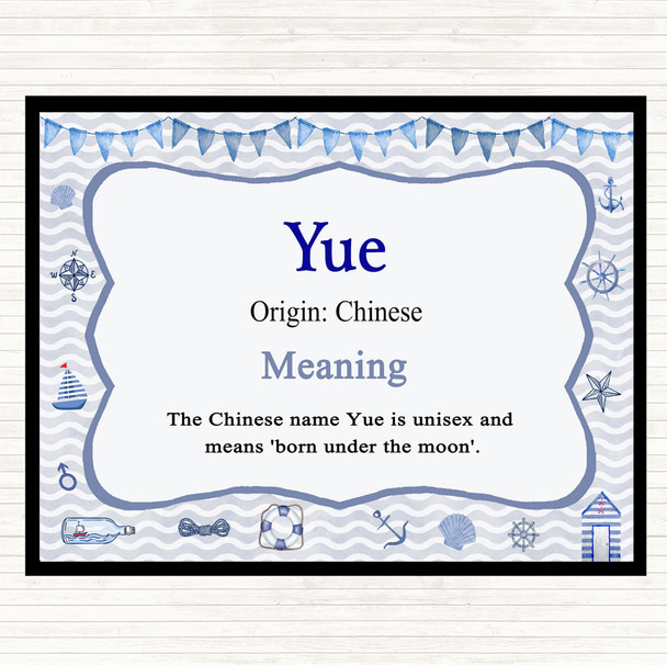 Yue Name Meaning Placemat Nautical